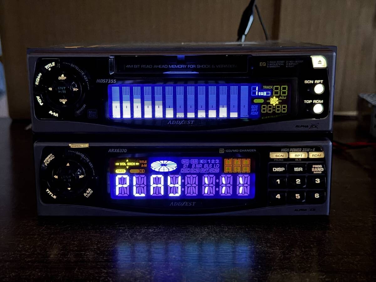 Rare ADDZEST ARX6370 MDS7355 1DIN Cassette MD Deck Car Audio Set Tested