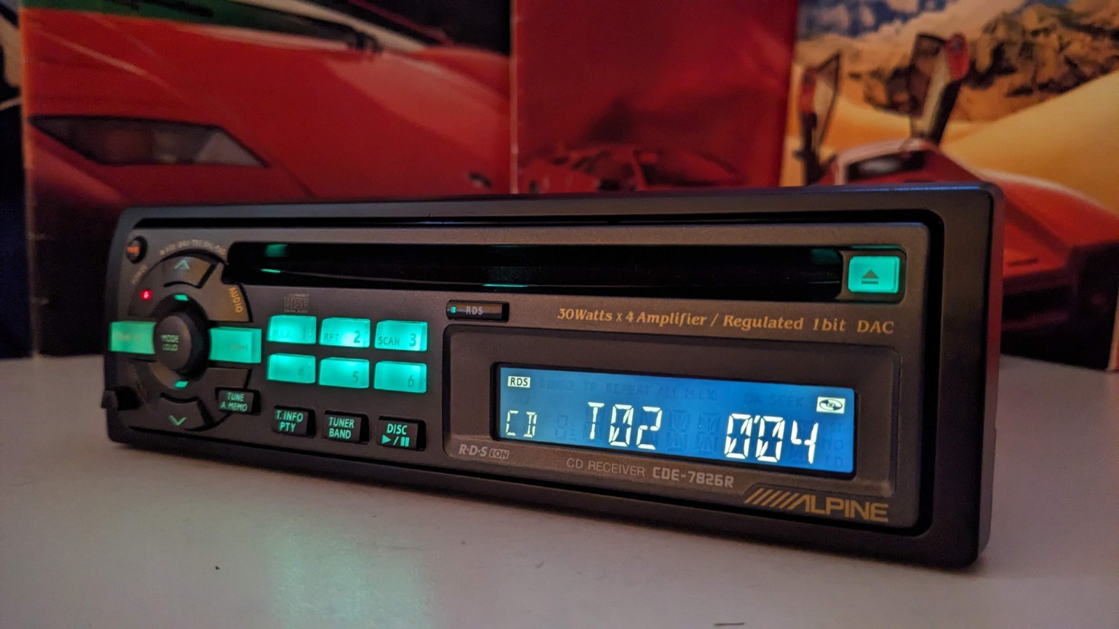 Alpine CDE-7826R FM/AM Car CD Receiver RDS Radio 4 X WATT 1 Bit DAC