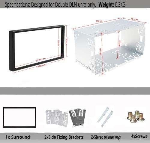 Universal Double Din Car Stereo Installation Kit – Radio Replacement Fitting Cag