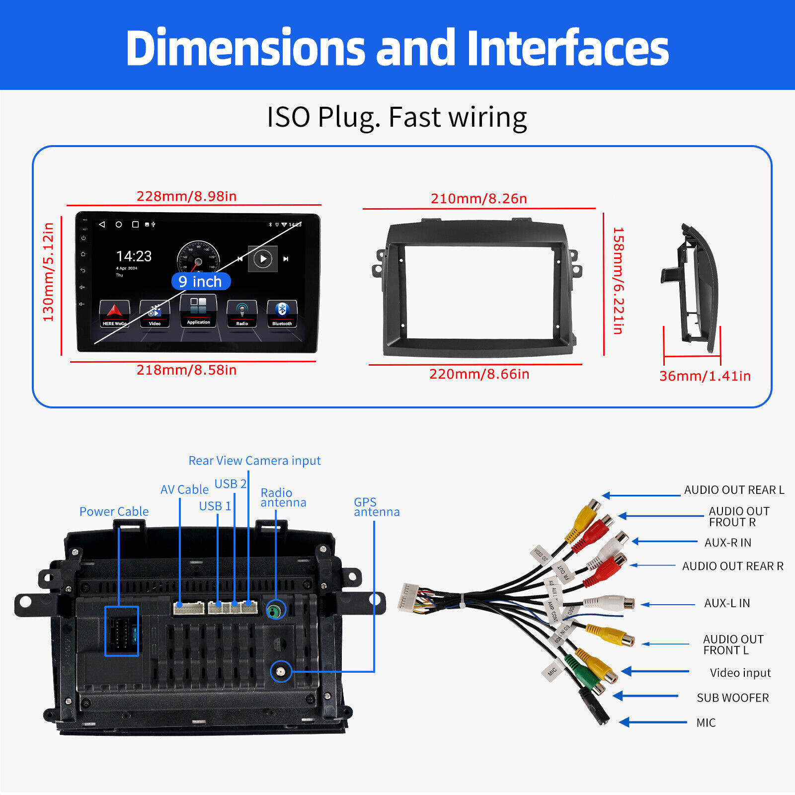 Apple Carplay Car Radio Stereo GPS WIFI For Toyota Sienna 2004-2010 Android 15.0