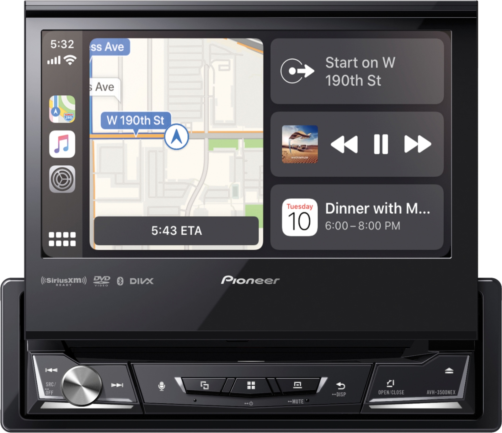 Pioneer 1-DIN 6.8 Touchscreen Car Stereo DVD Player Receiver