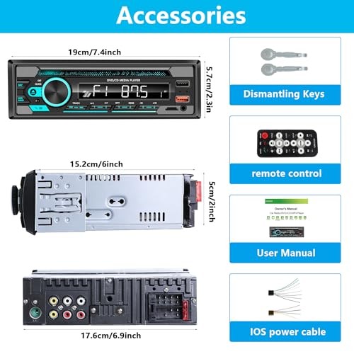 Single Din Car Stereo with CD/DVD Bluetooth Player – Single DIN Car CAR-DVDA