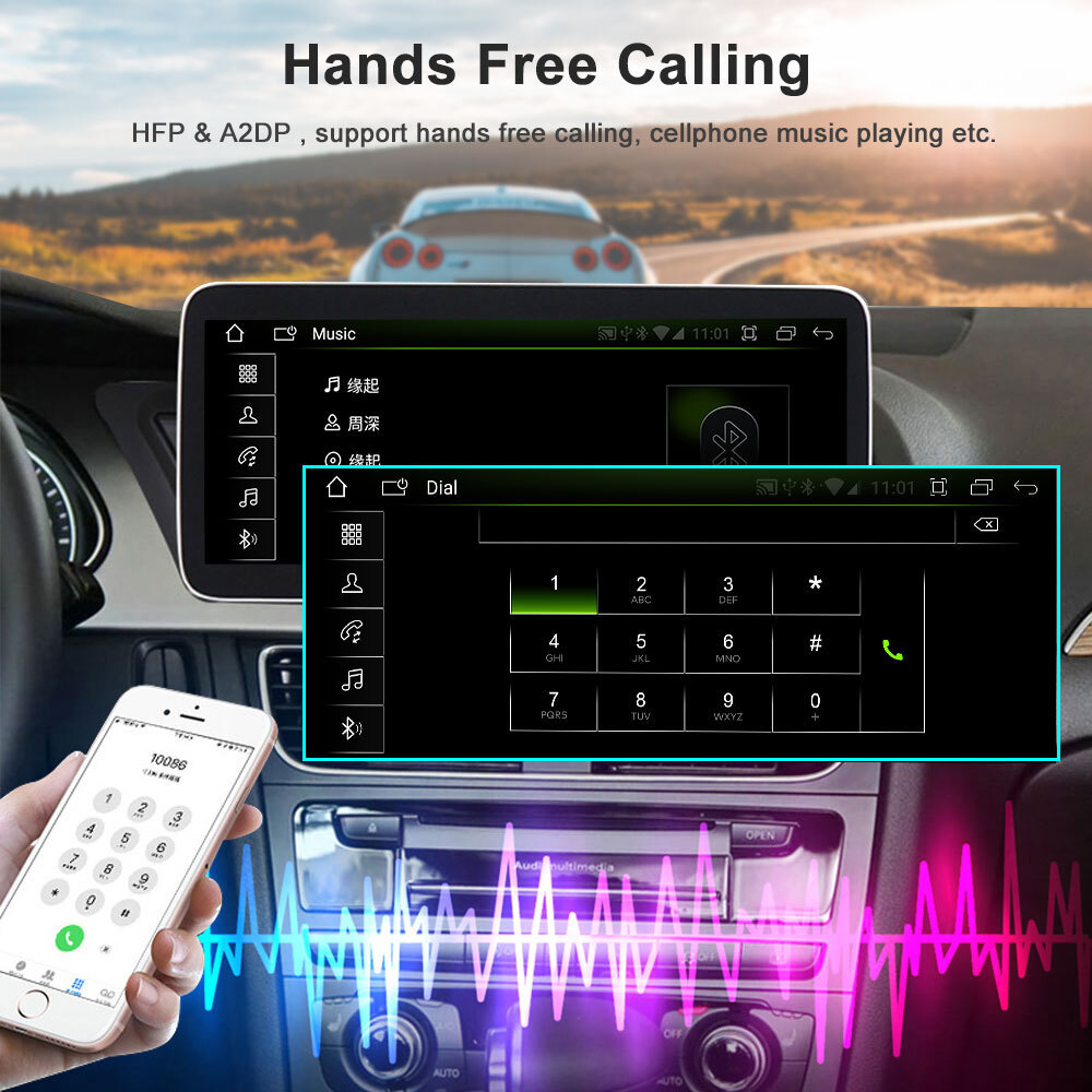8.8″HD Car Stereo Player for Audi A4 A5 2009-2015 GPS Phonelink Wireless Carplay