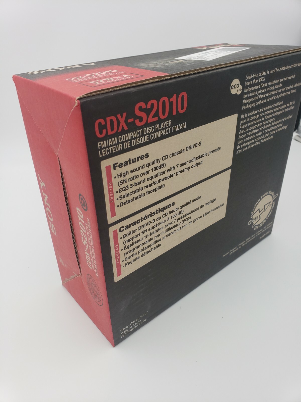 Sony Xplod CDX-S2010 Mp3 CD-R/RW FM/AM Compact Disc Player New 52Wx4 amplifier