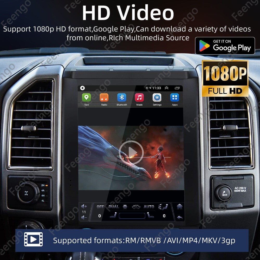 12.1″ Android 14 Car Radio Stereo GPS Navi Carplay 2+32G For Ford F150 2016-2021