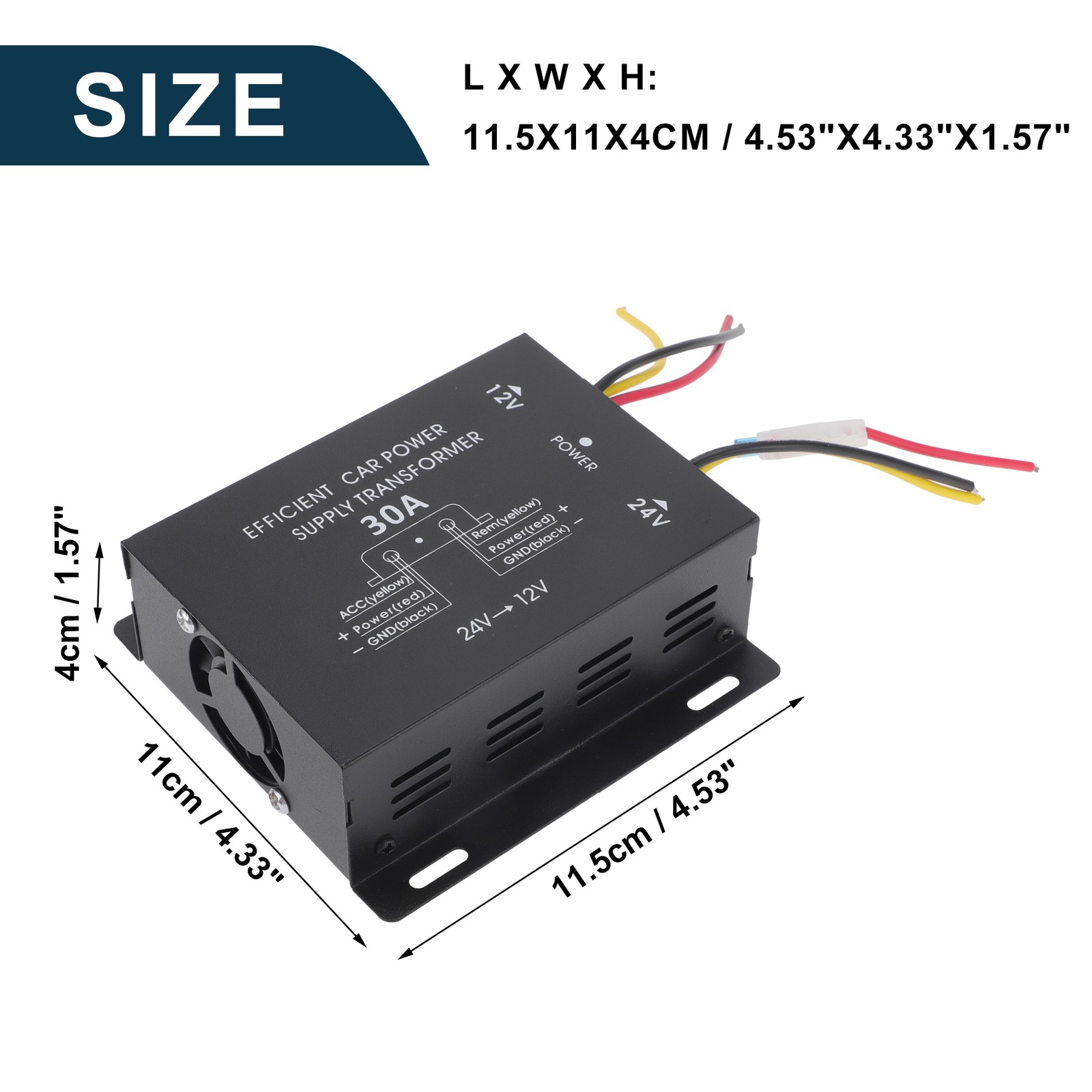Trucks 24V Step Down to 12V Car Power Supply Converter Module 30A Compatible
