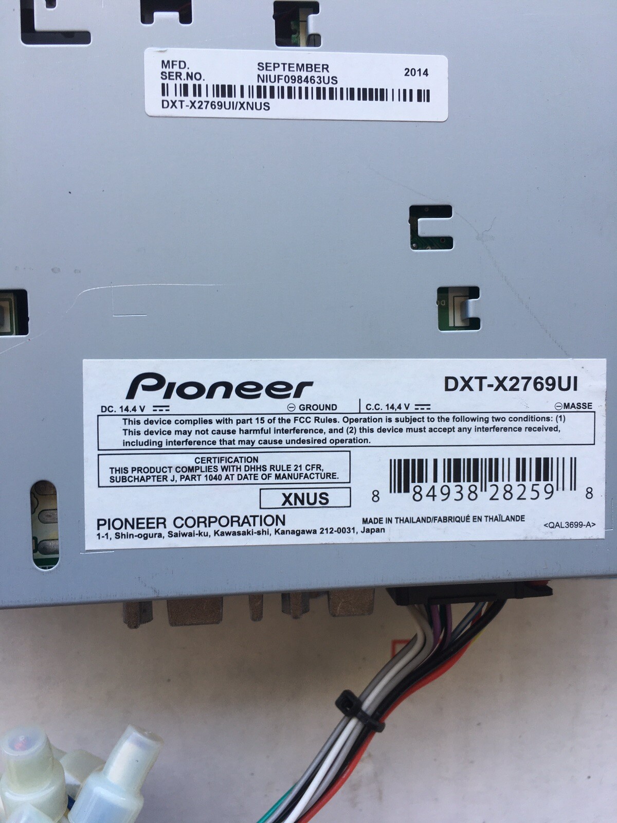 PIONEER DXT-X2769UI Mixtrax Single 1 DIN Radio Stereo CD Player AUX USB