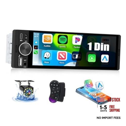 Single Din Car Stereo Radio with Wireless 6.28 Inch with Carplay
