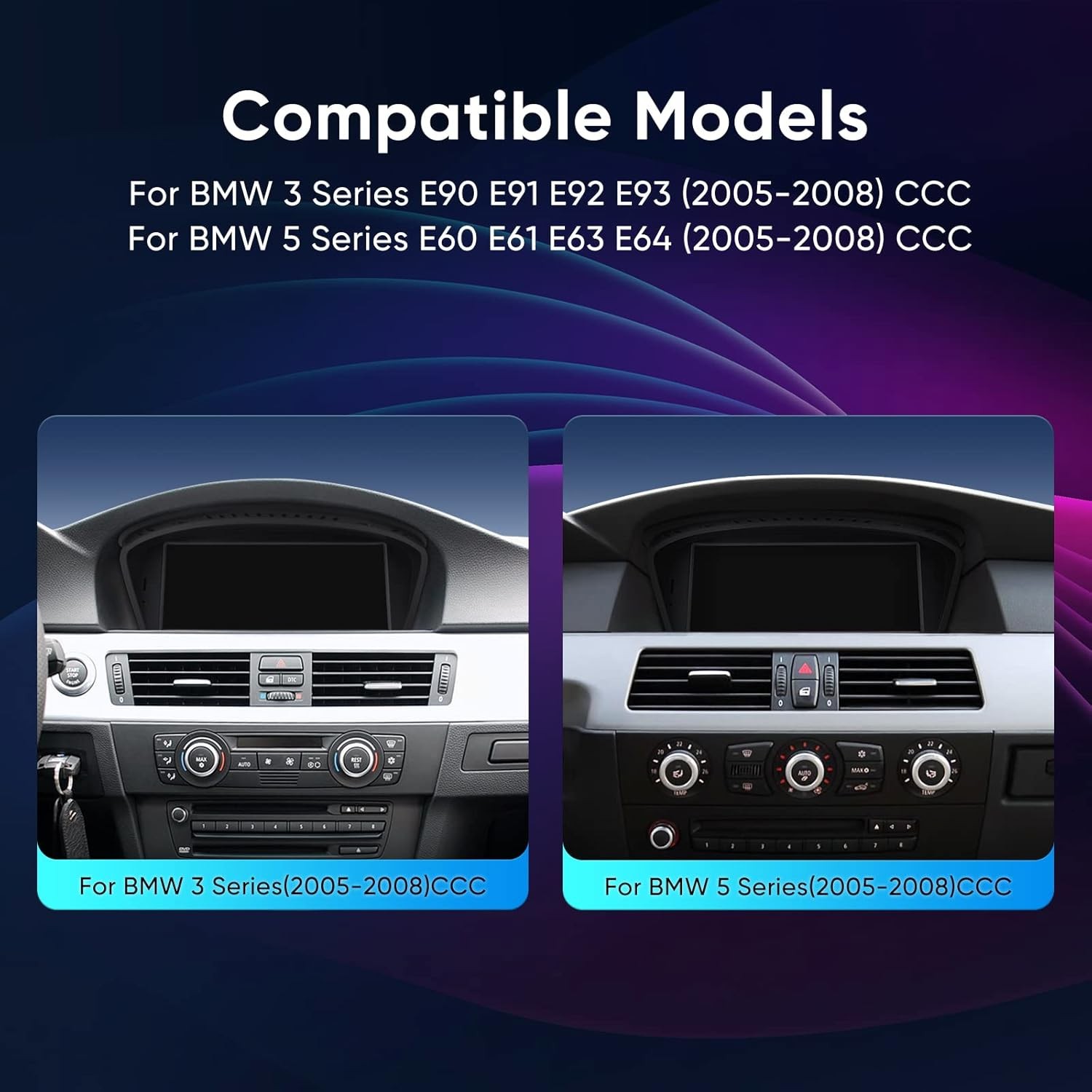 8.8′ Wireless CarPlay TouchScreen With Youtube For BMW E90 E60 E63 E64 CCC/CIC