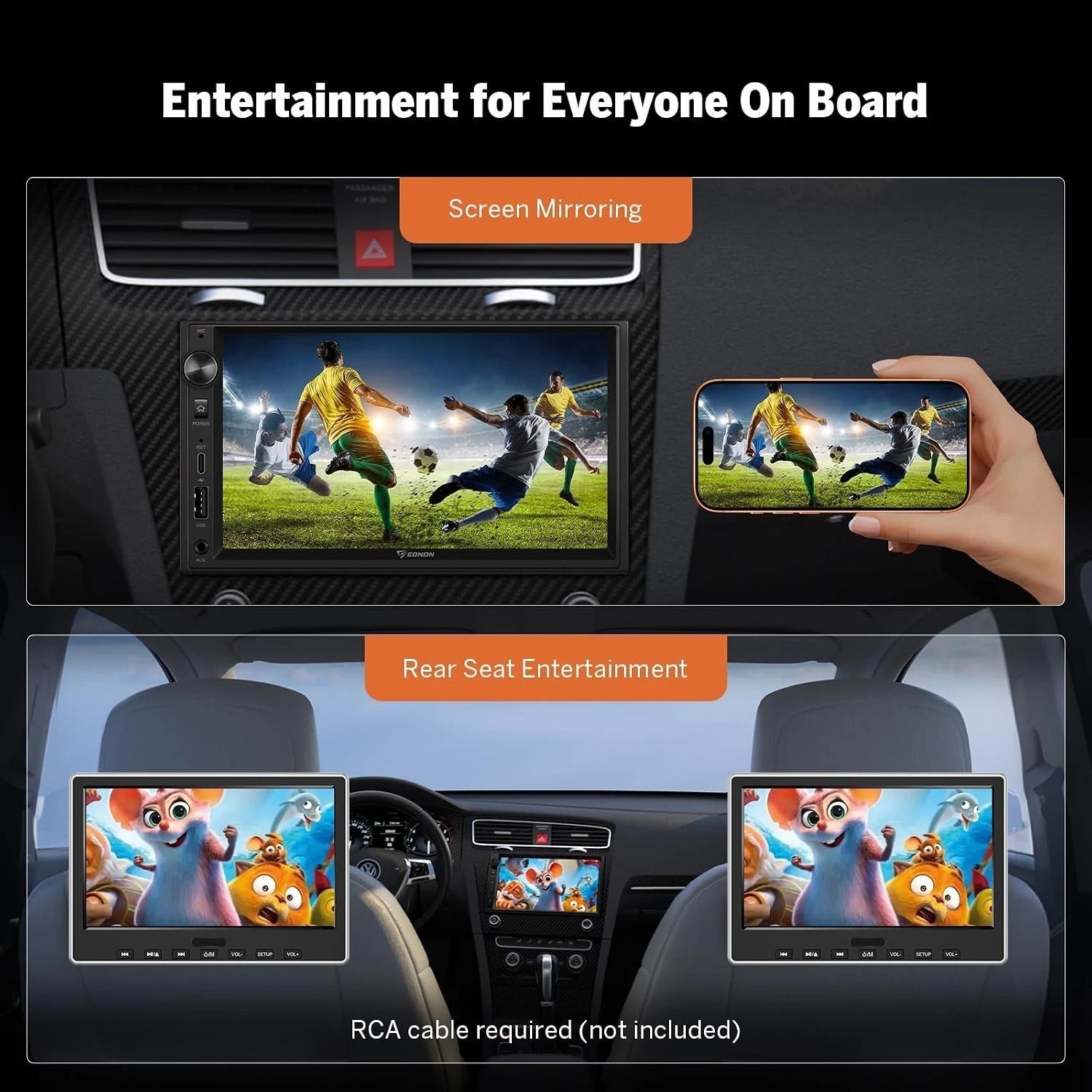 7-Inch X3 Double Din with Bluetooth, AHD Camera & MirrorLink for Smart Driving
