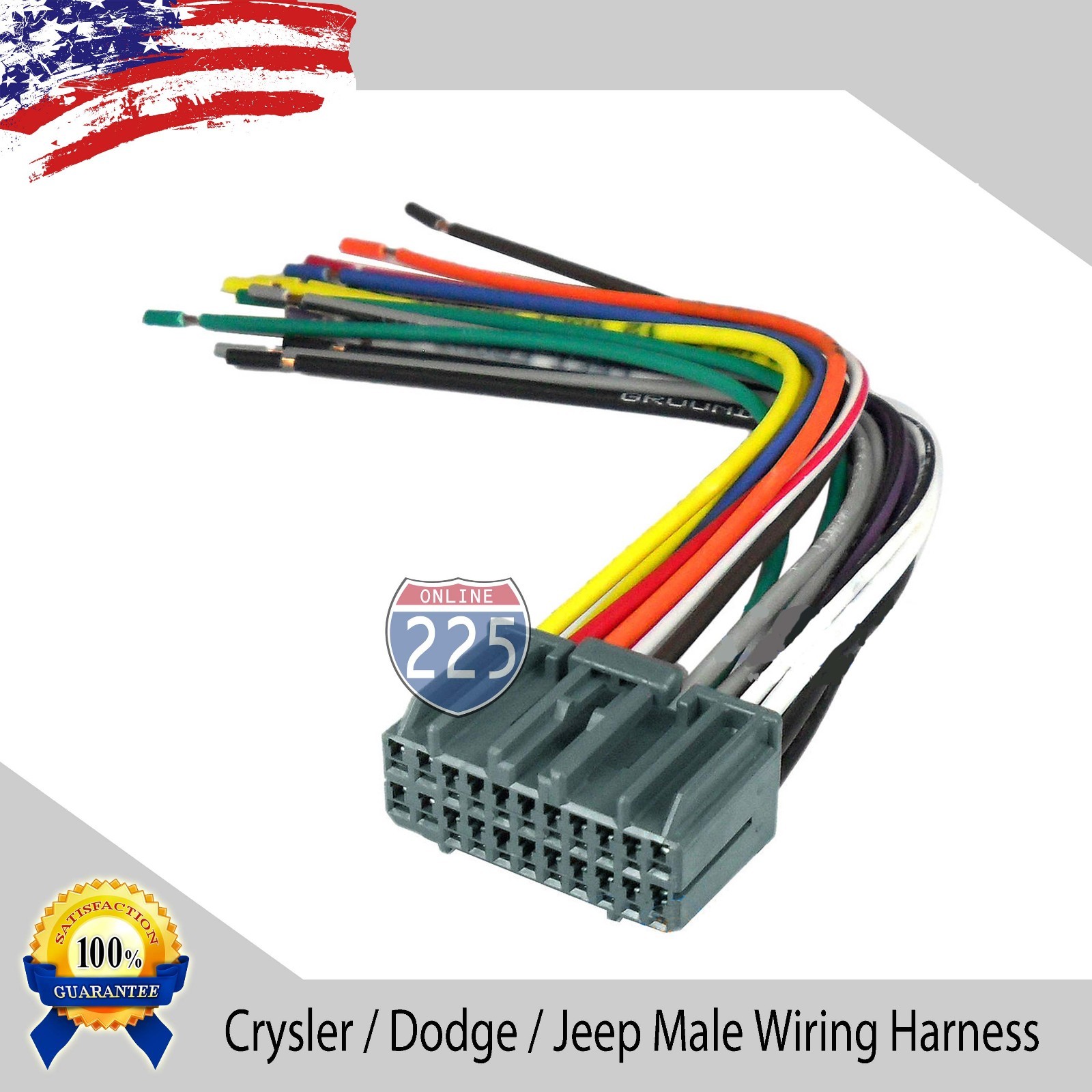 Car Stereo Wiring Harness Factory Radio Male Plug Chrysler Dodge Jeep 2002 & UP