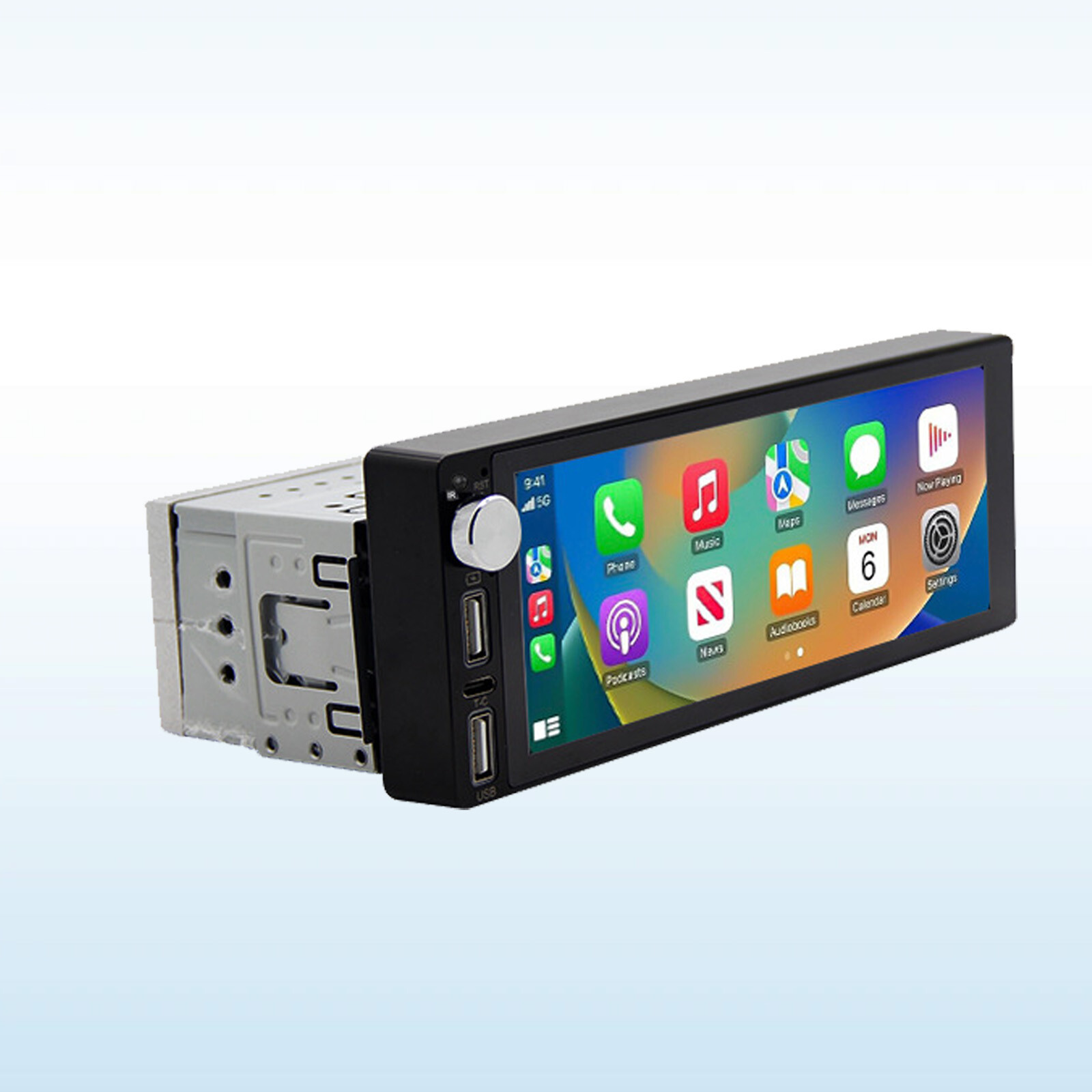 Single Din Car Stereo Wireless Apple CarPlay 6.9″touchscreen Radio Bluetooth USB