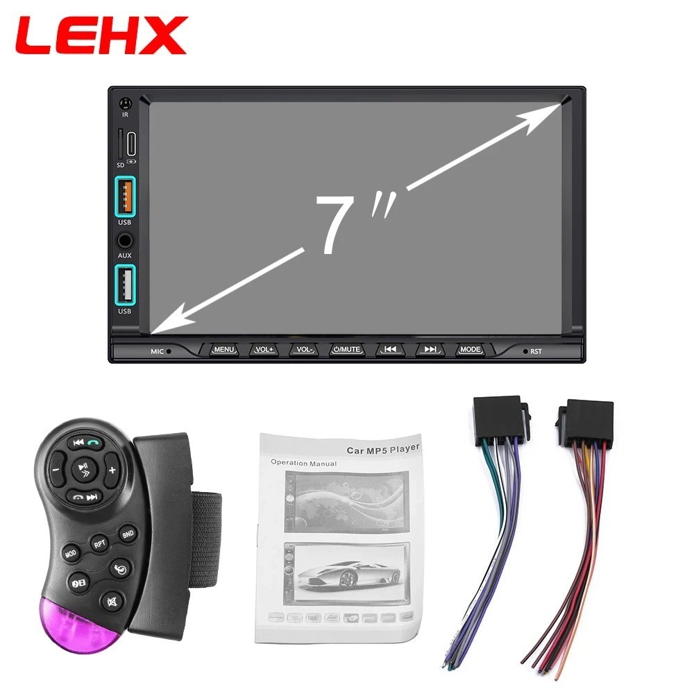 Single 1Din 7″ Touch Screen Stereo Bluetooth Radio Car Apple/Android Carplay GPS