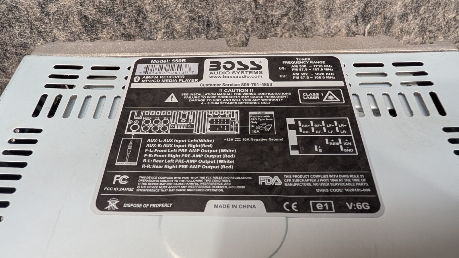 BOSS Audio Systems Elite 550B 1 DIN Bluetooth AM/FM CD Receiver USB AUX