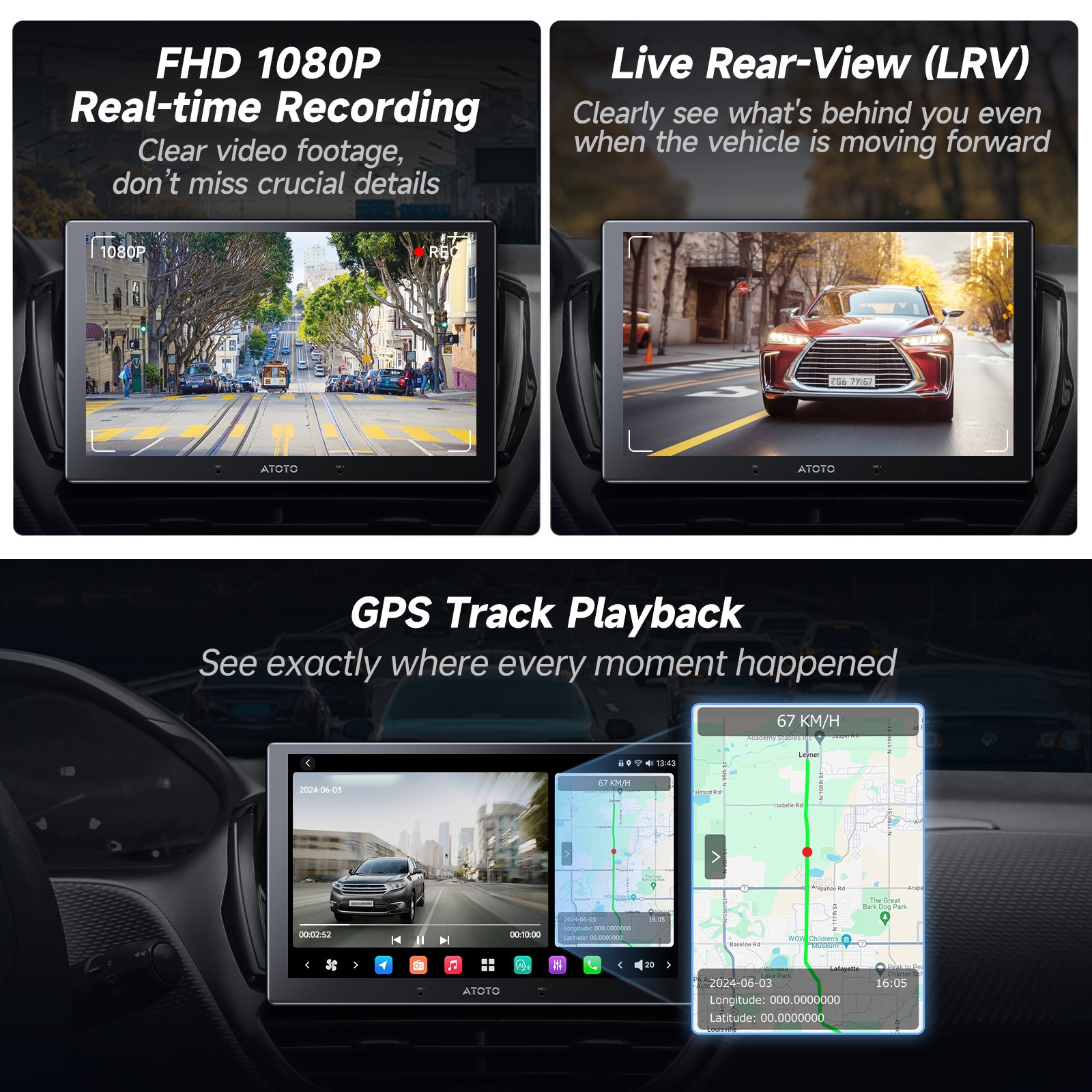 ATOTO Flagship 9″ 2DIN AI Android Car Stereo Carplay& Rear Cam Built-in G-Sensor