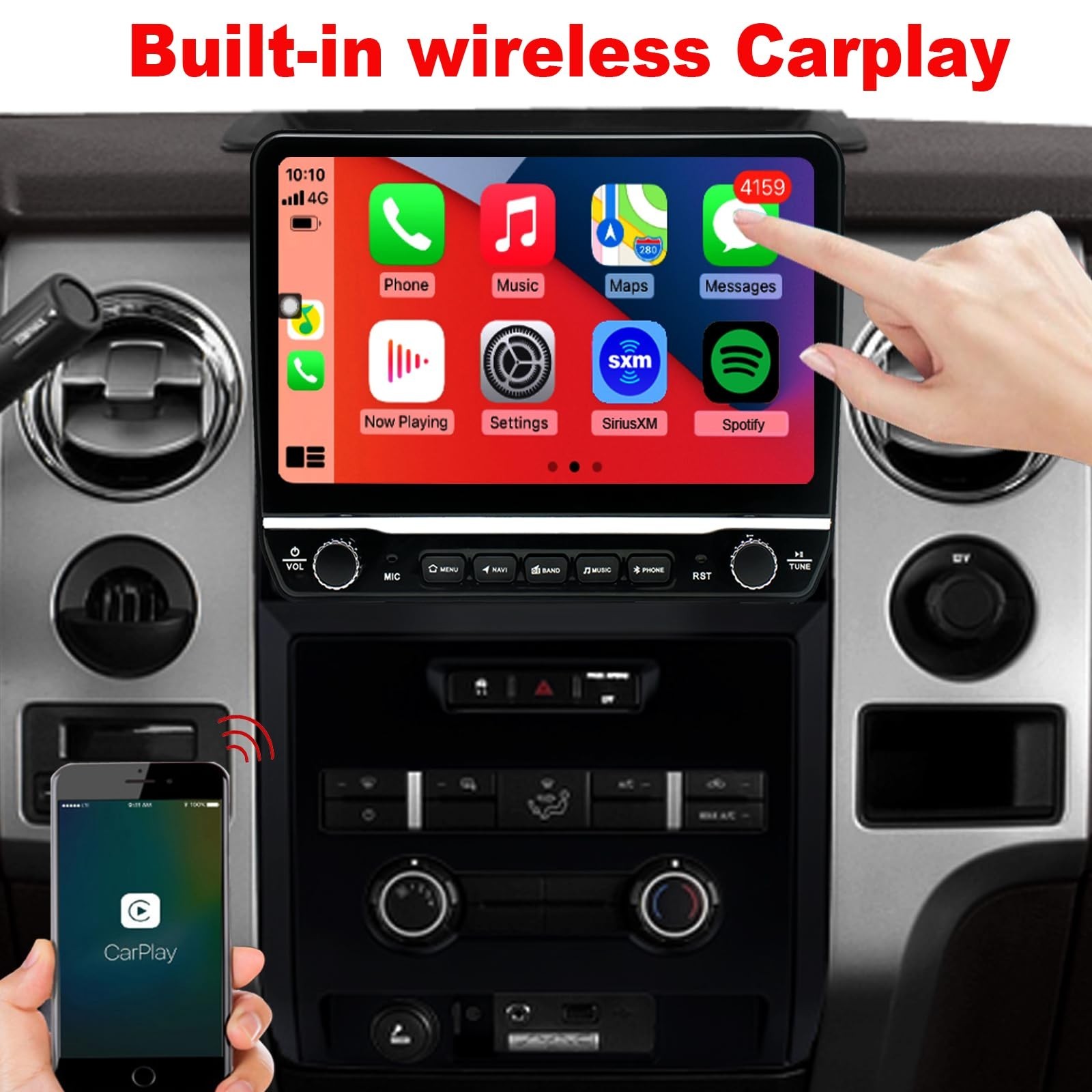 for Ford F150 Radio Upgrade 2009 2010 2011 2012,QLED Touch Screen Stereo,8 Co…