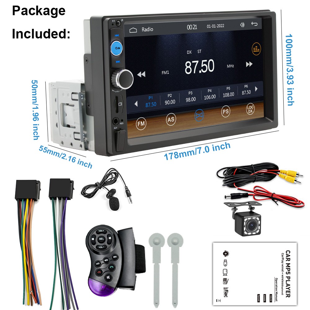 10.26 Portable Wireless Apple CarPlay Android Auto Touch Screen Car Radio Stereo