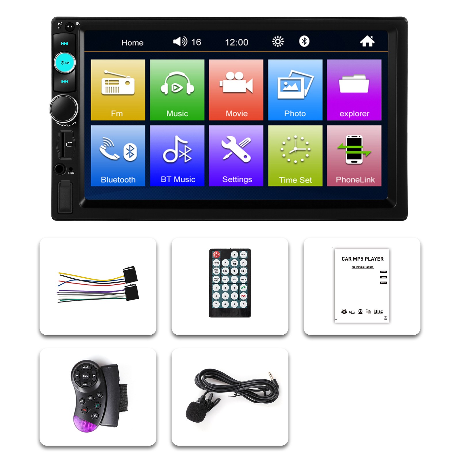 F710C 7inch Touch Screen Stereo Single 2Din Radio Car Apple/Android Carplay GPS