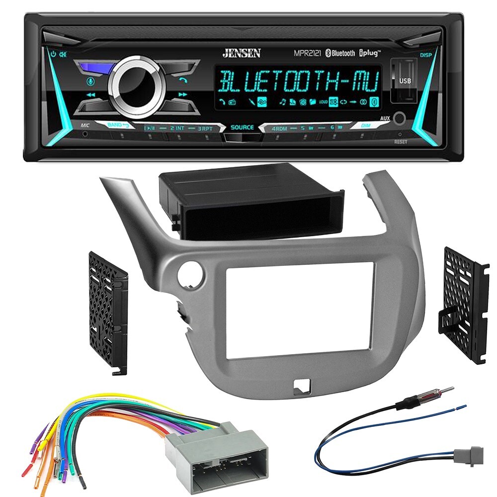 Jensen Single DIN In-Dash Car Stereo AM/FM Radio kit for 2009-2013 Honda FIT