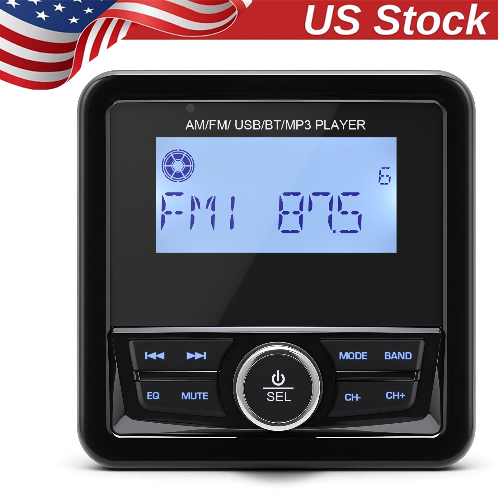 Marine Stereo Radio with Bluetooth Moto Audio Boat Car MP3 Player FM AM Receiver