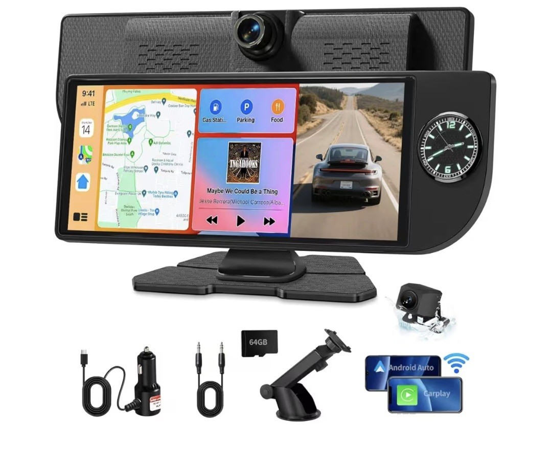 MINQO 10.26” Car Mp5 Player Touchscreen Wireless CarPlay Android Auto DVR