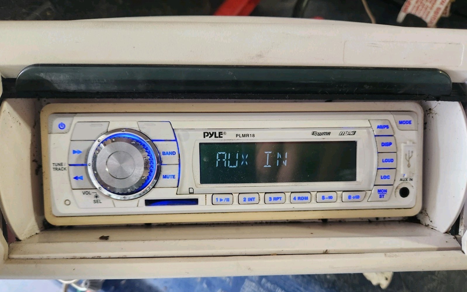 Pyle PLMR18 AM/FM MPX In-Dash Marine Electronic Tuning Radio USB SD MMC Reader