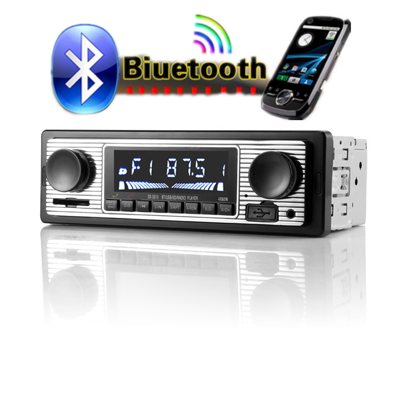 Car 1Din MP3 Player Bluetooth Microphone Hands-free Calls FM Stereo Radio USB/SD