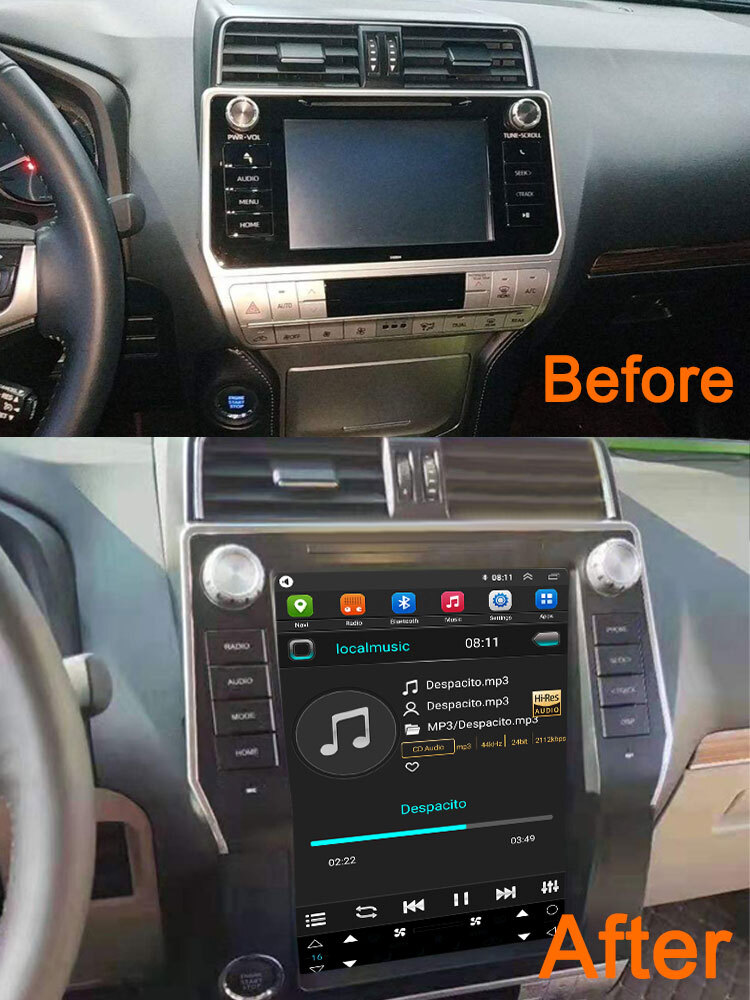 12.1″ Tesla Style Android 14.0 Car Radio For Toyota Land Cruiser Prado 150 2018-