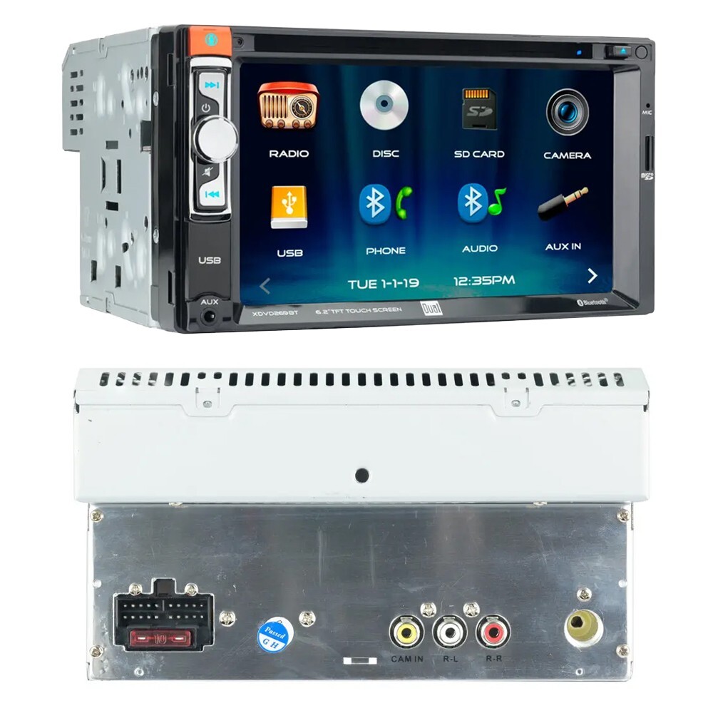 XDVD276BT Bluetooth Car Stereo, Camera + Install Kit for 2005-2011 Toyota Tacoma