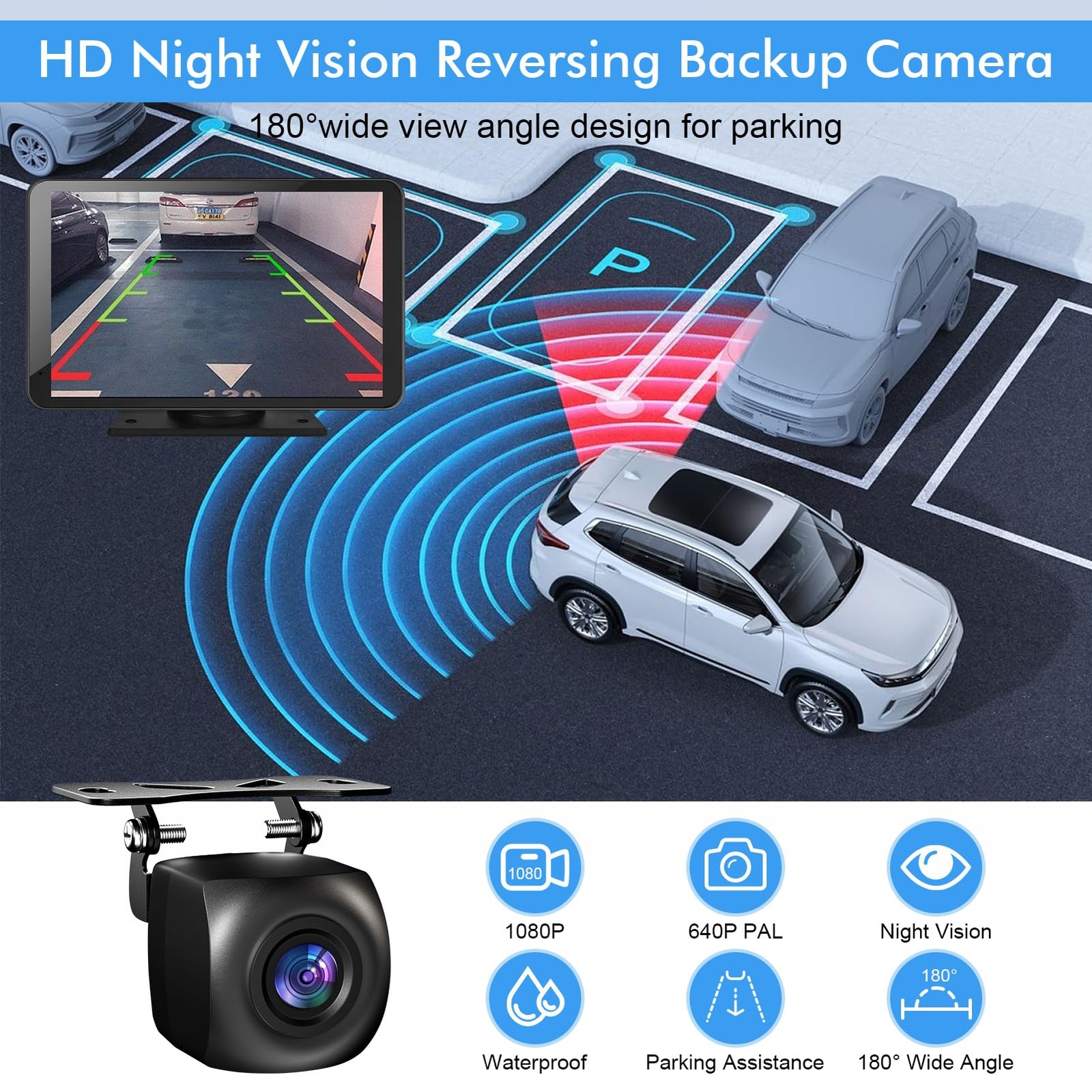 Capapro 7″ HD Portable Carplay Wireless Touch Screen Double Din Car Stereo