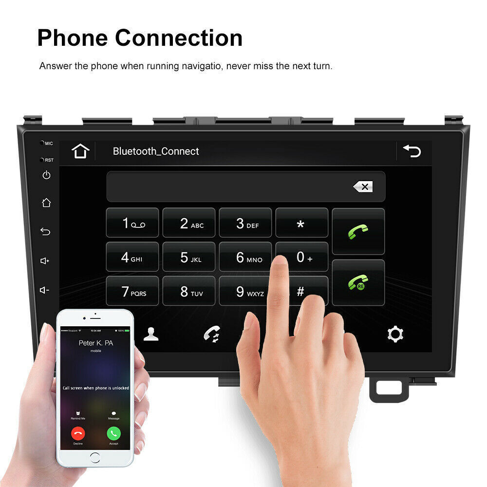 For Honda CRV 2007-2011 Wireless Carplay Car Stereo Radio Navi WiFi BT GPS +Cam