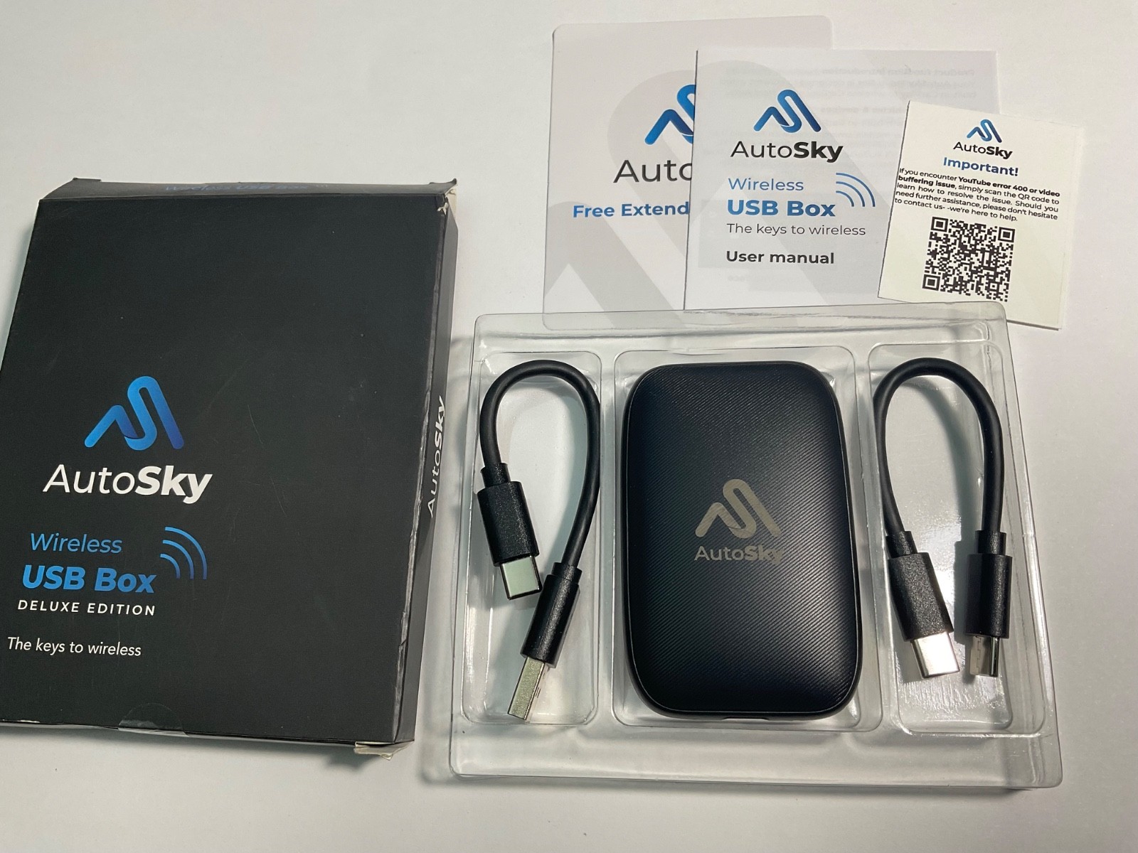Autosky WCPAA-1 Wireless CarPlay Android Auto Adapter NEW
