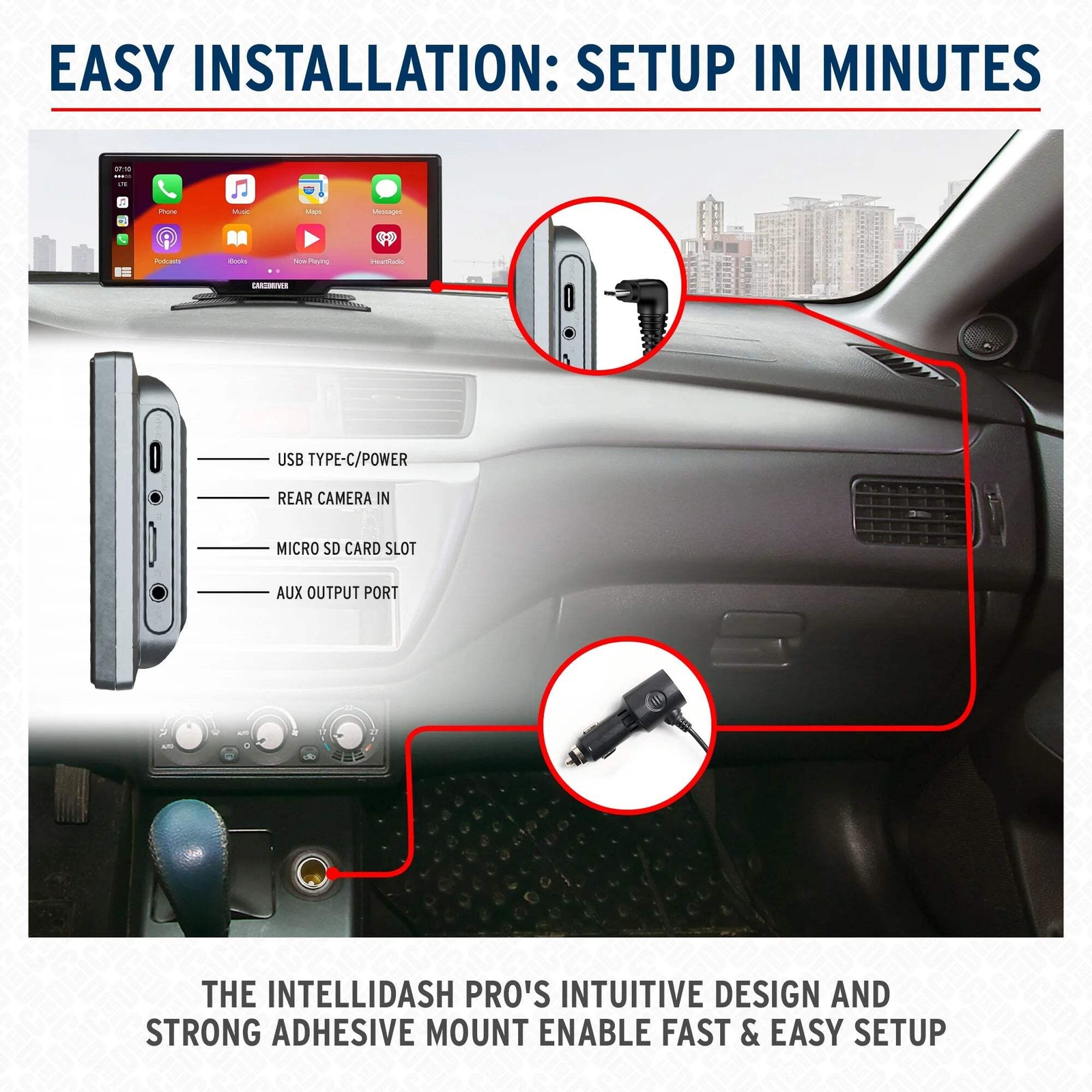 Car and Driver Intellidash Pro X10 Wireless Carplay, New, 10″ Touch Screen Displ