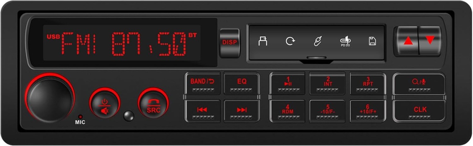 Car Stereo Bluetooth FM AM USB SD AUX 60W 4 Channels for Classic Vehicles