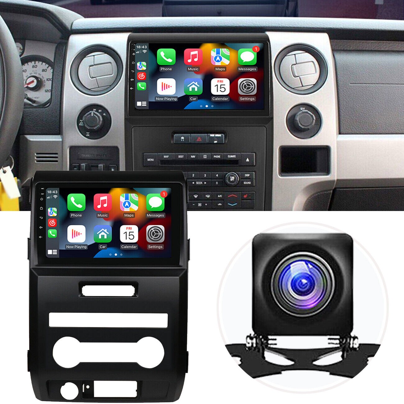 Radio For 2009-2012 Ford F150 Carplay GPS Navi BT WiFi GPS Navigation Backup Cam