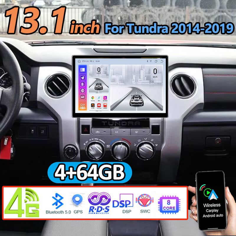 13.1” QLED Carplay 4+64G Car Radio Stereo For Tundra 2014-2019 DSP Nav Android