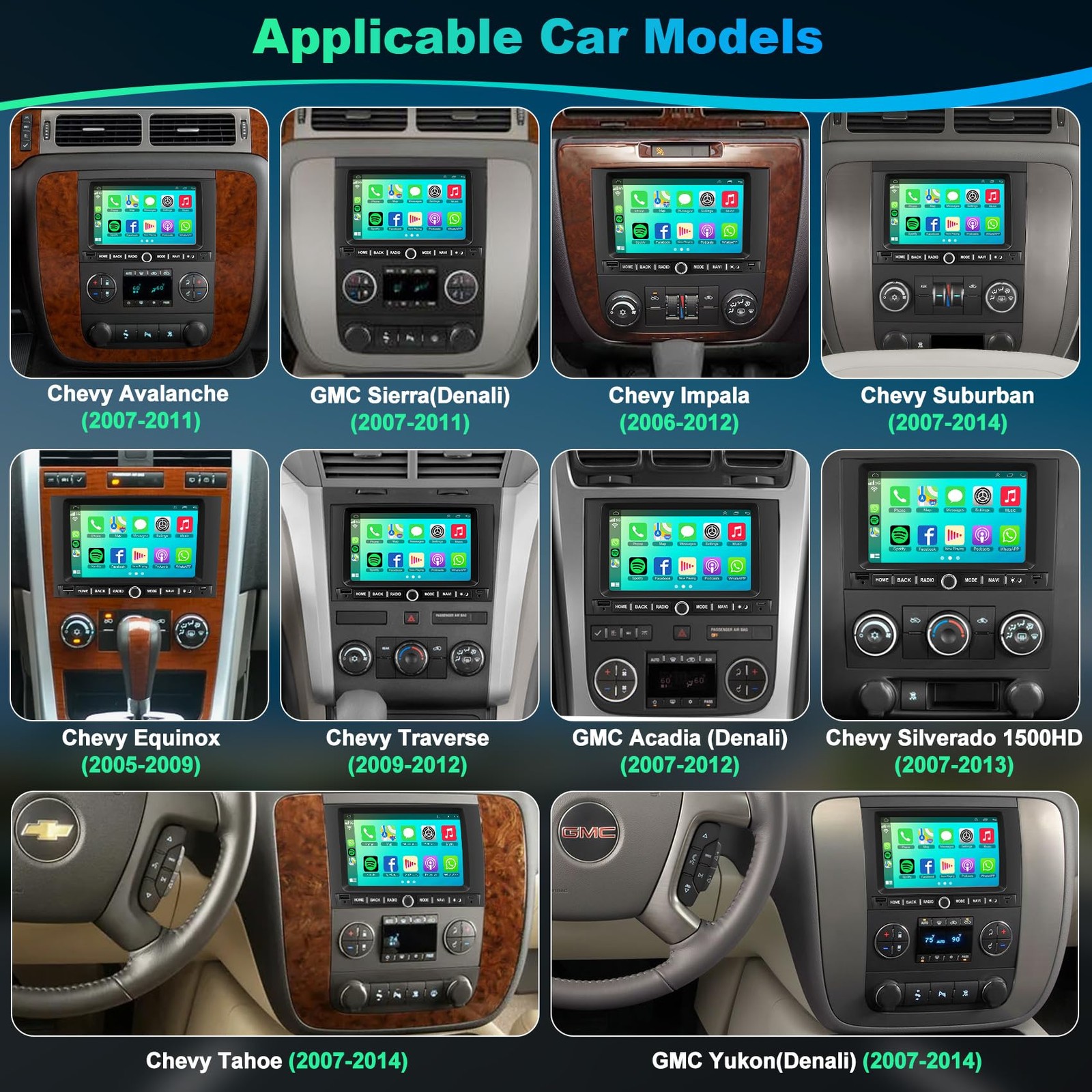 4G+64G Android 13 Car Radio for Chevy Silverado GMC Sierra Buick Enclave Yuko…