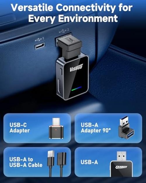 ???? ???????? Android Auto & CarPlay Wireless Adapter, One Click k2