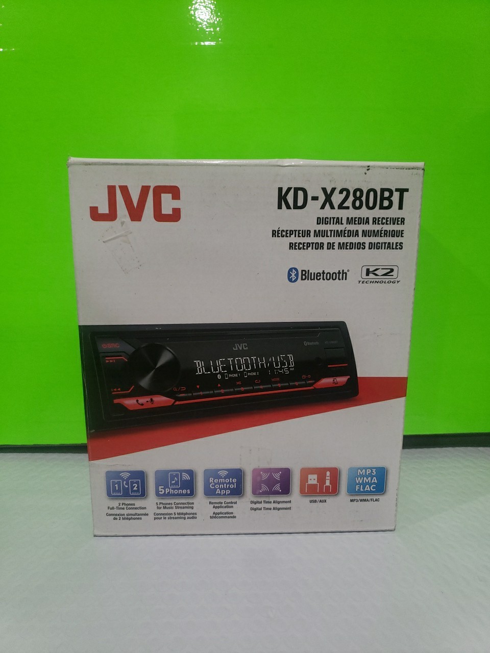 JVC KD-X280BT 1-Din Car Stereo Digital Media Receiver with Bluetooth Open Box