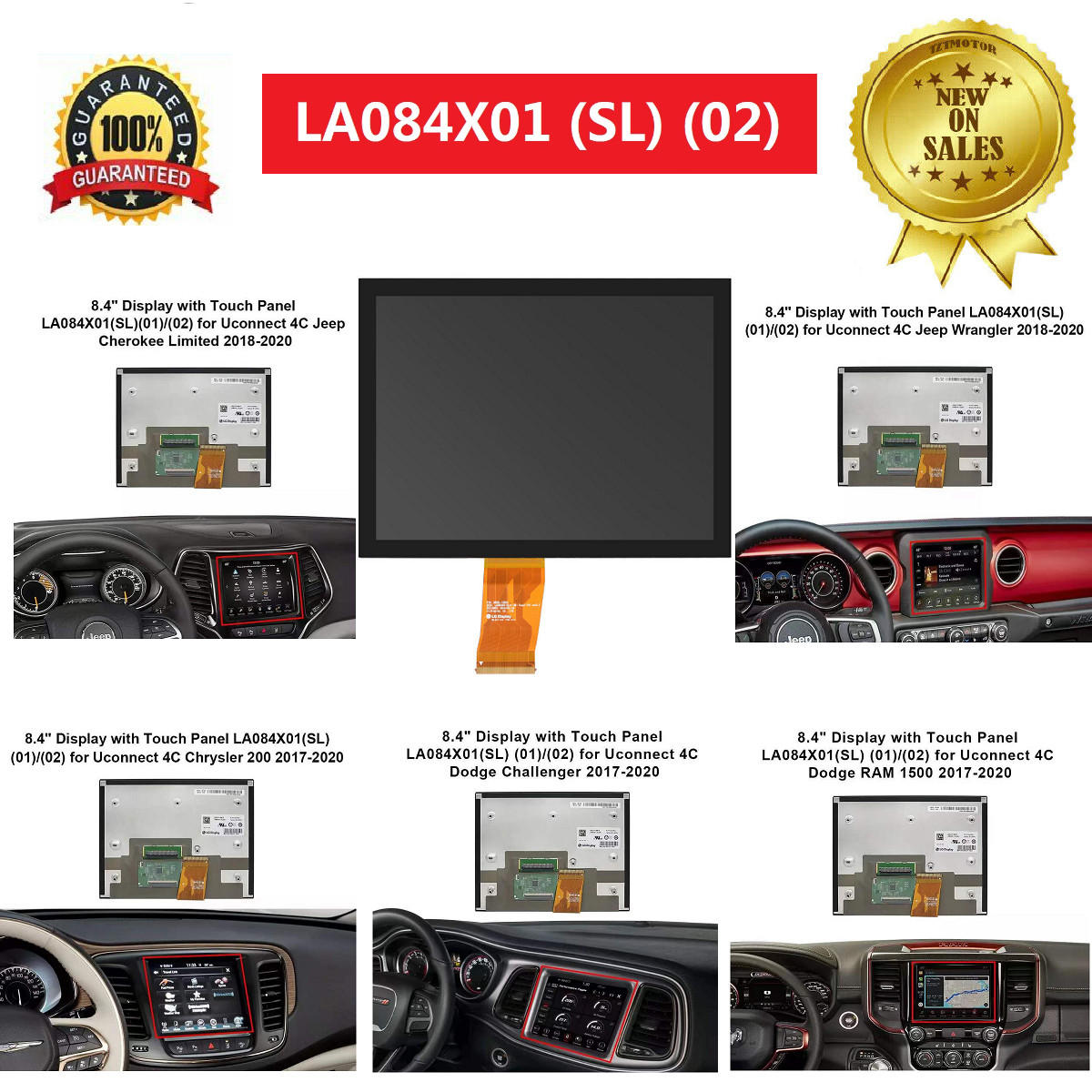 2018-23 Dodge RAM 1500 2500 3500 4500 8.4″ Uconnect LCD Monitor Touch Screen US