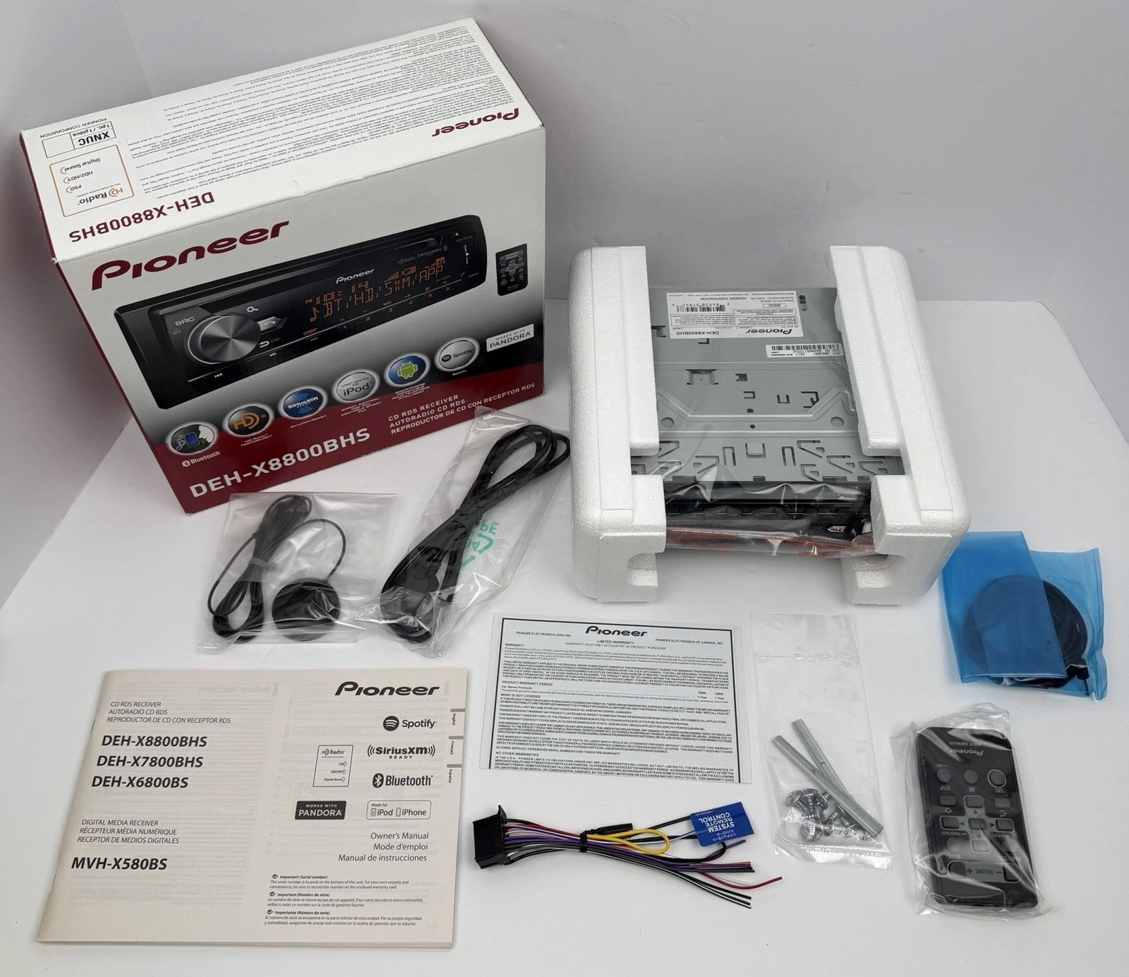 Pioneer DEH-X8800BHS CD RDS Receiver Car Stereo HD Radio – NEW Unused/Open Box