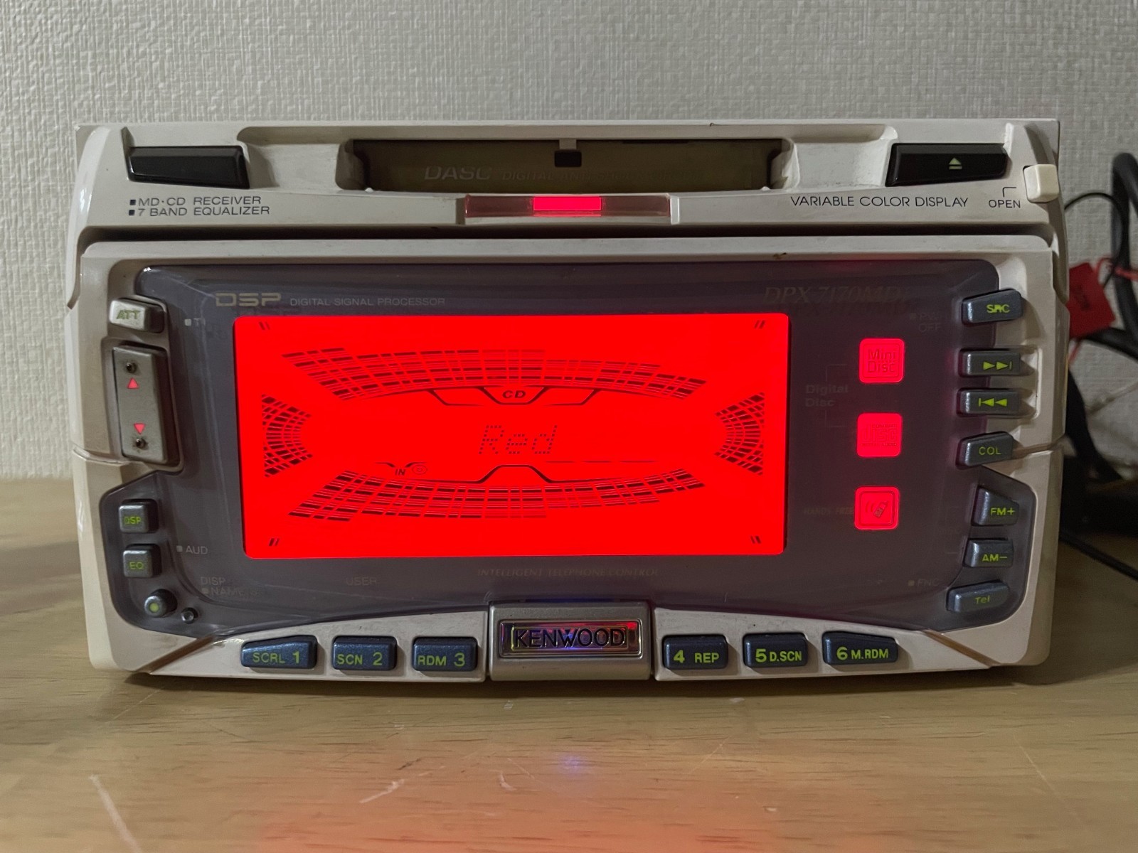 KENWOOD DPX-7170MDi 2DIN CD MD Player Bluetooth Tested Working White