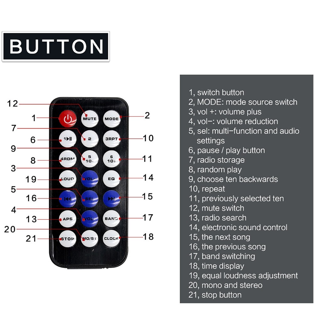 24V 60W Car MP3 Player Stereo Receiver bluetooth Audio Radio Handsfree Remote