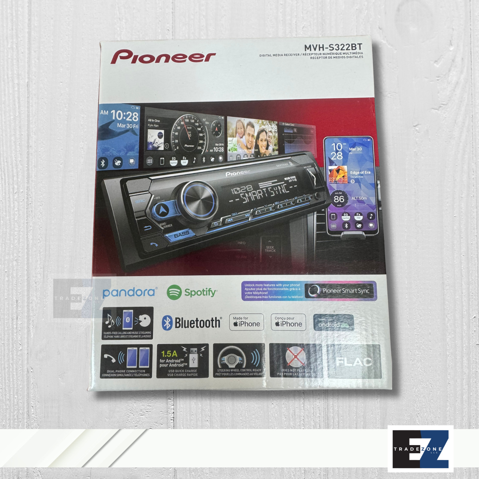 Pioneer MVH-S322BT Car Digital Media Receiver – Bluetooth, Alexa, Spotify, FLAC