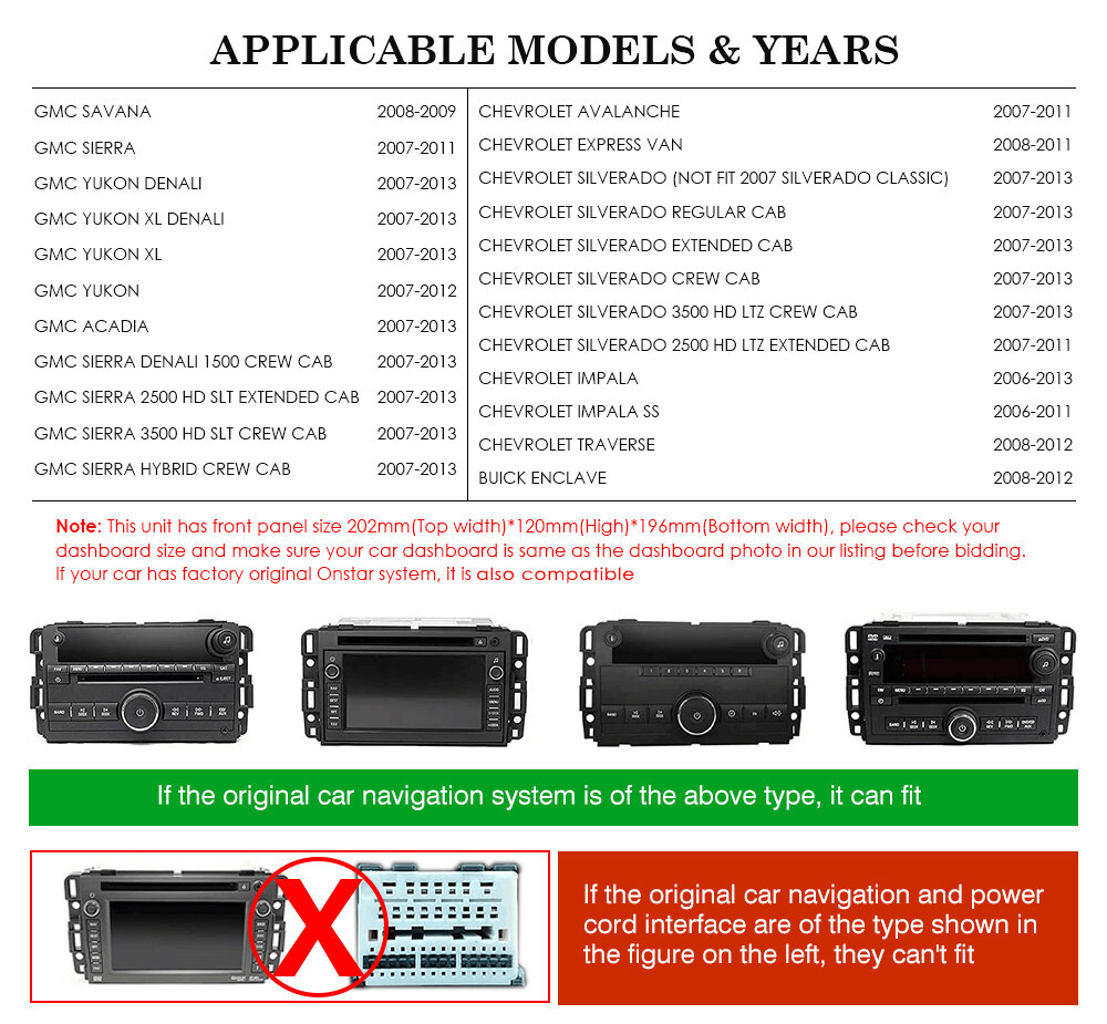 Car Radio Stereo Android 12.0 GPS For GMC Chevrolet Chevy Yukon Sierra Acadia k-