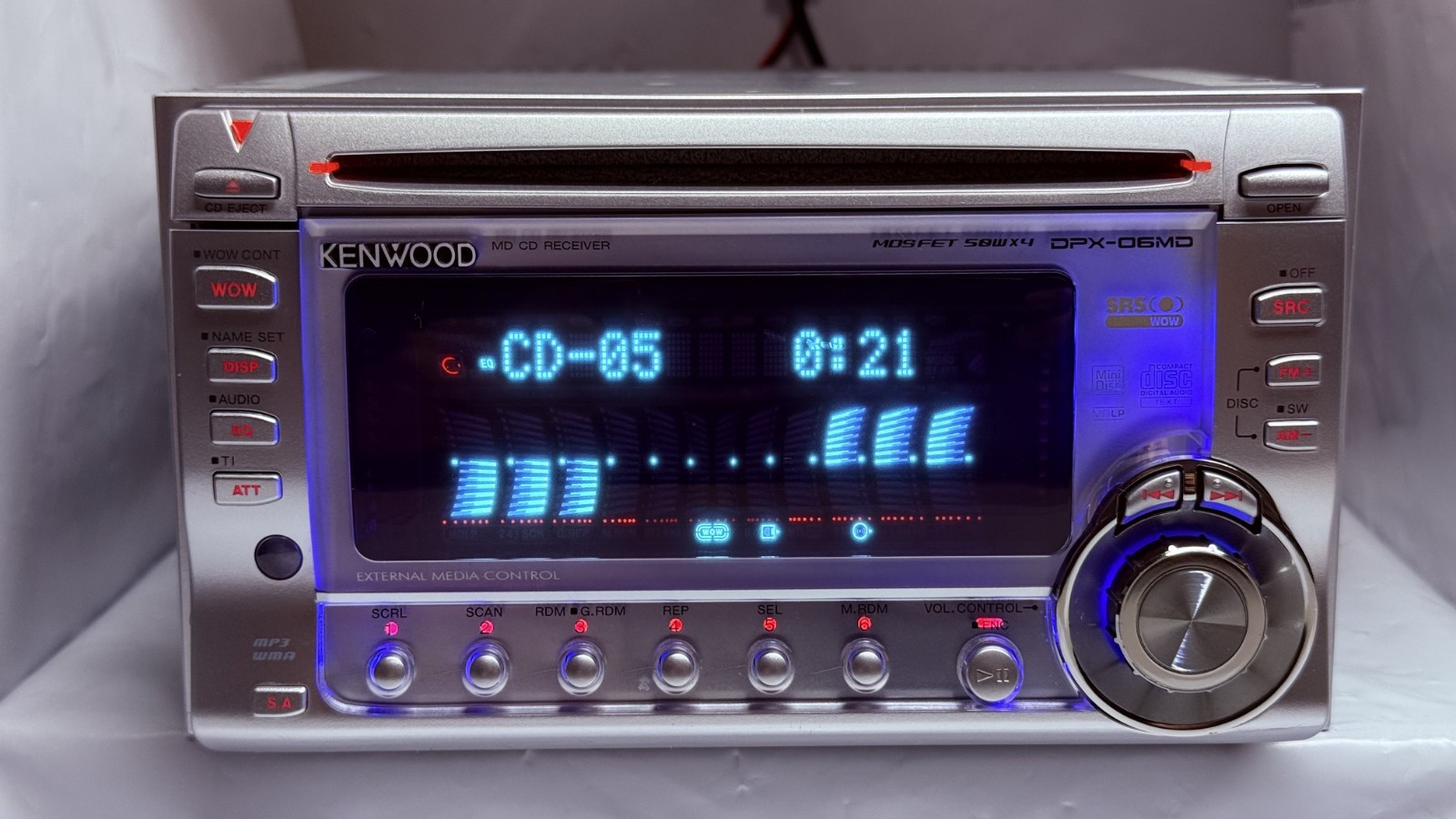 KENWOOD DPX-06MD 2DIN CD MD Player JDM w/ Bluetooth Unit Tested Japan Retro