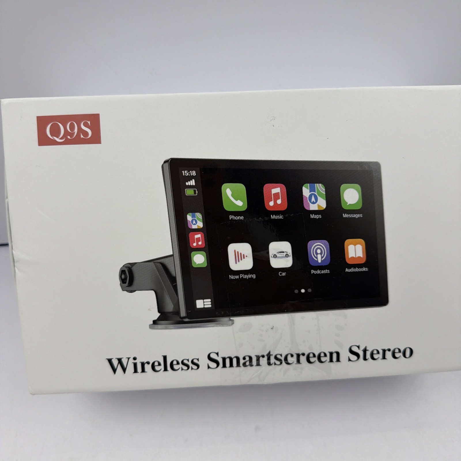 Q9S Wireless 9” Smartscreen Stereo CarPlay Android Auto Bluetooth Car Display
