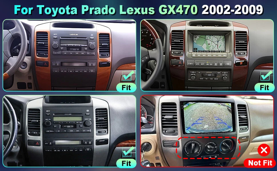 10.4″ For Toyota Prado Lexus GX470 2002-2009 CarPlay Car Stereo Radio GPS 4+64GB