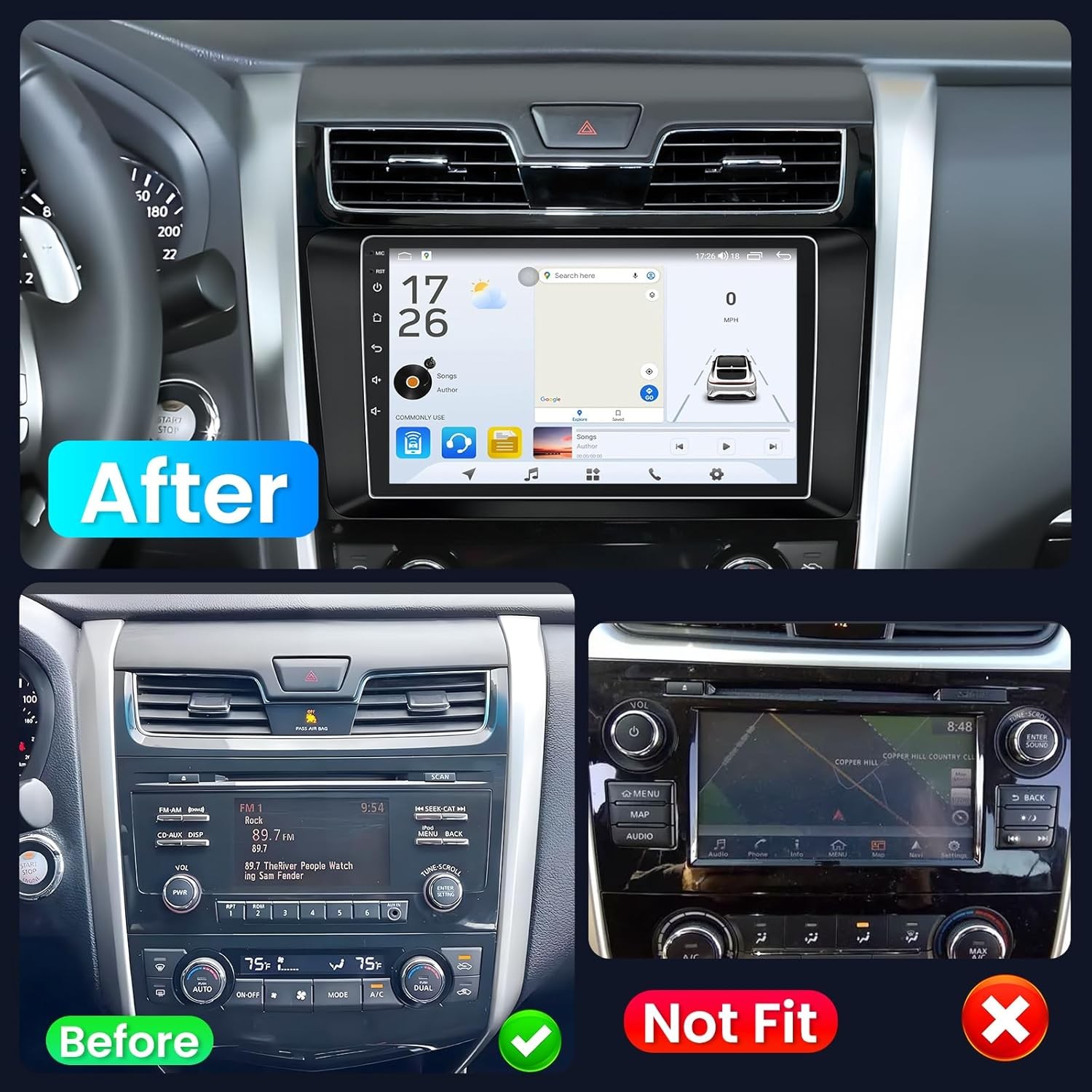 4+64GB For 2013-2018 Nissan Altima Apple Carplay Android 13 Car Stereo Radio GPS