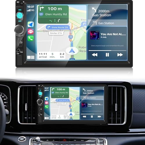 7 inch Double Din Car Stereo with Backup Wired Mirror Link + Bluetooth 5.0